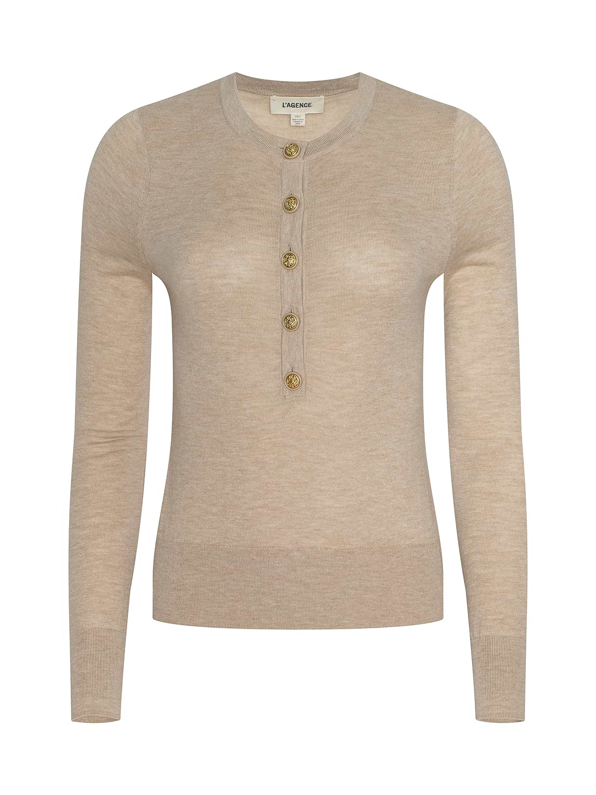 Ninette Knit Top in Black/Black | L'AGENCE