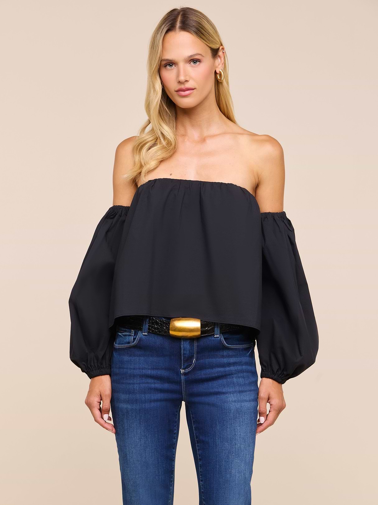 Sarai Off-The-Shoulder Top in Black | L'AGENCE