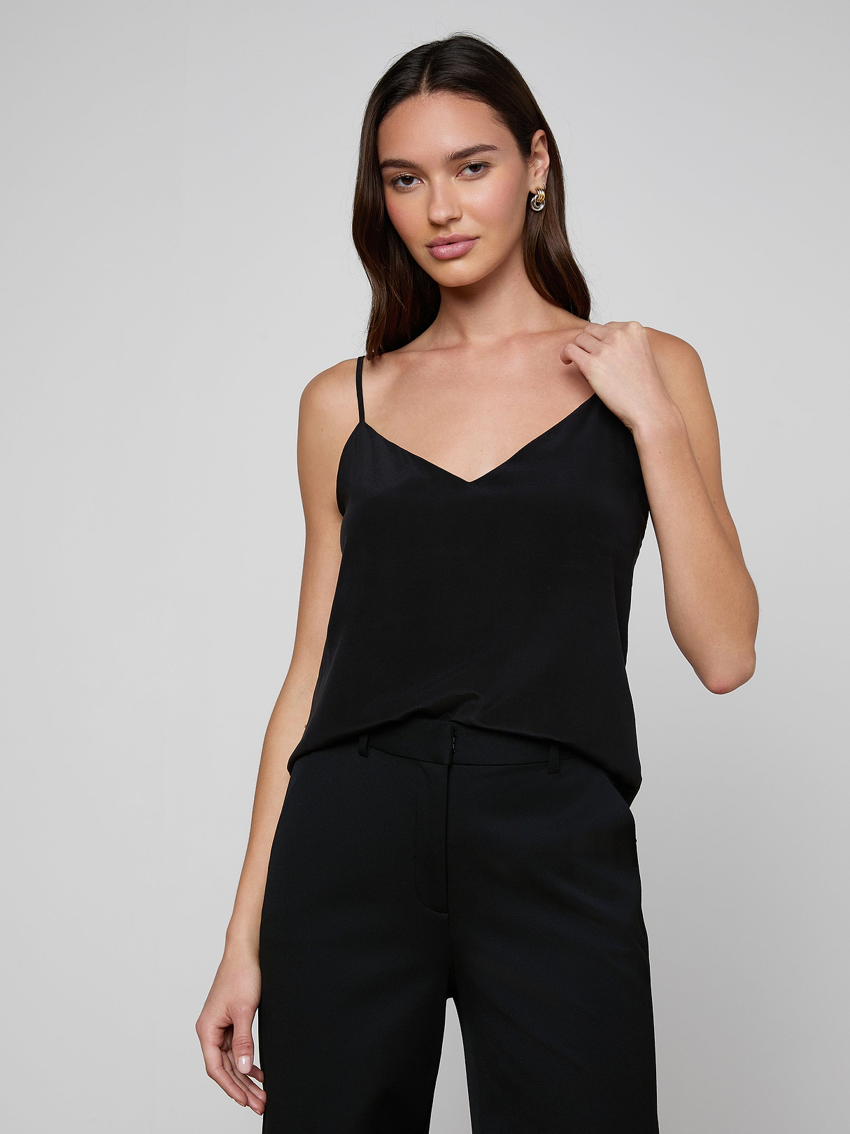Jane Silk Camisole in Black | L'AGENCE