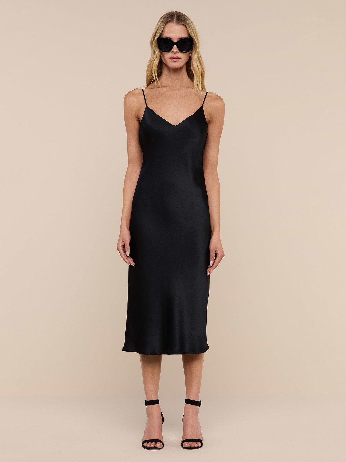 L'Agence Jodie Silk Slip Dress In Black L'Agence Jodie Silk Slip Dress In Black