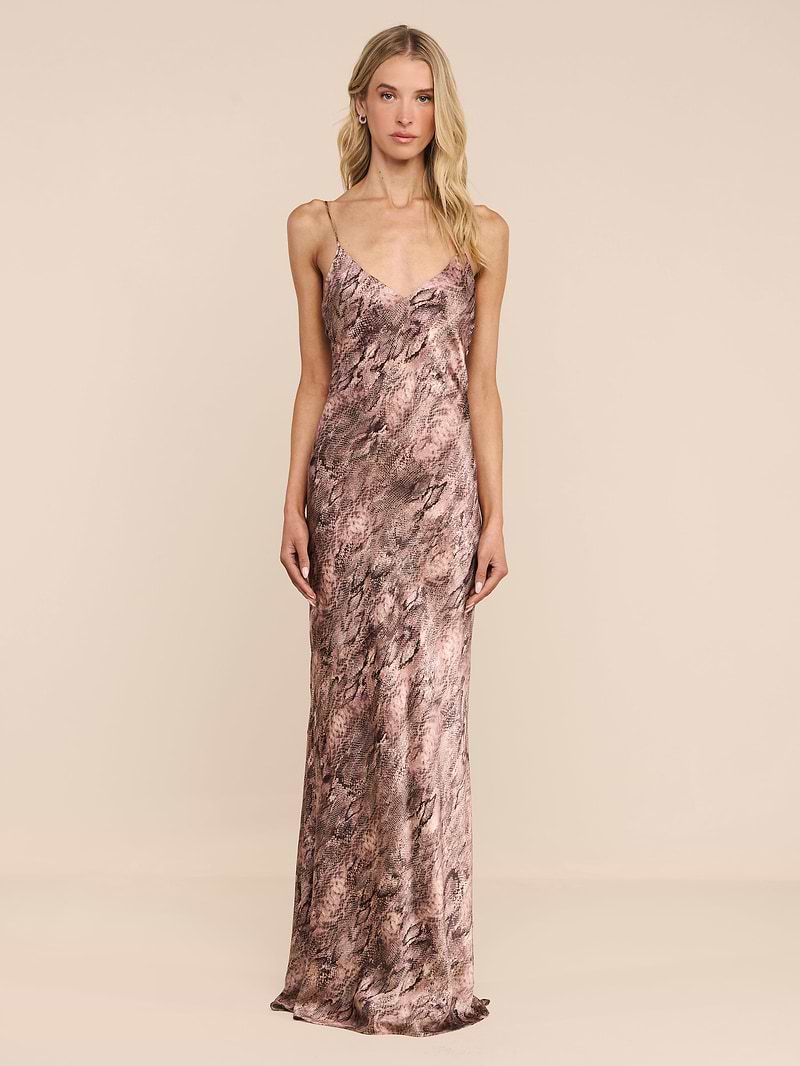lagence silk dress L'AGENCE Seridie Silk Slip Dress In Lemon Sorbet