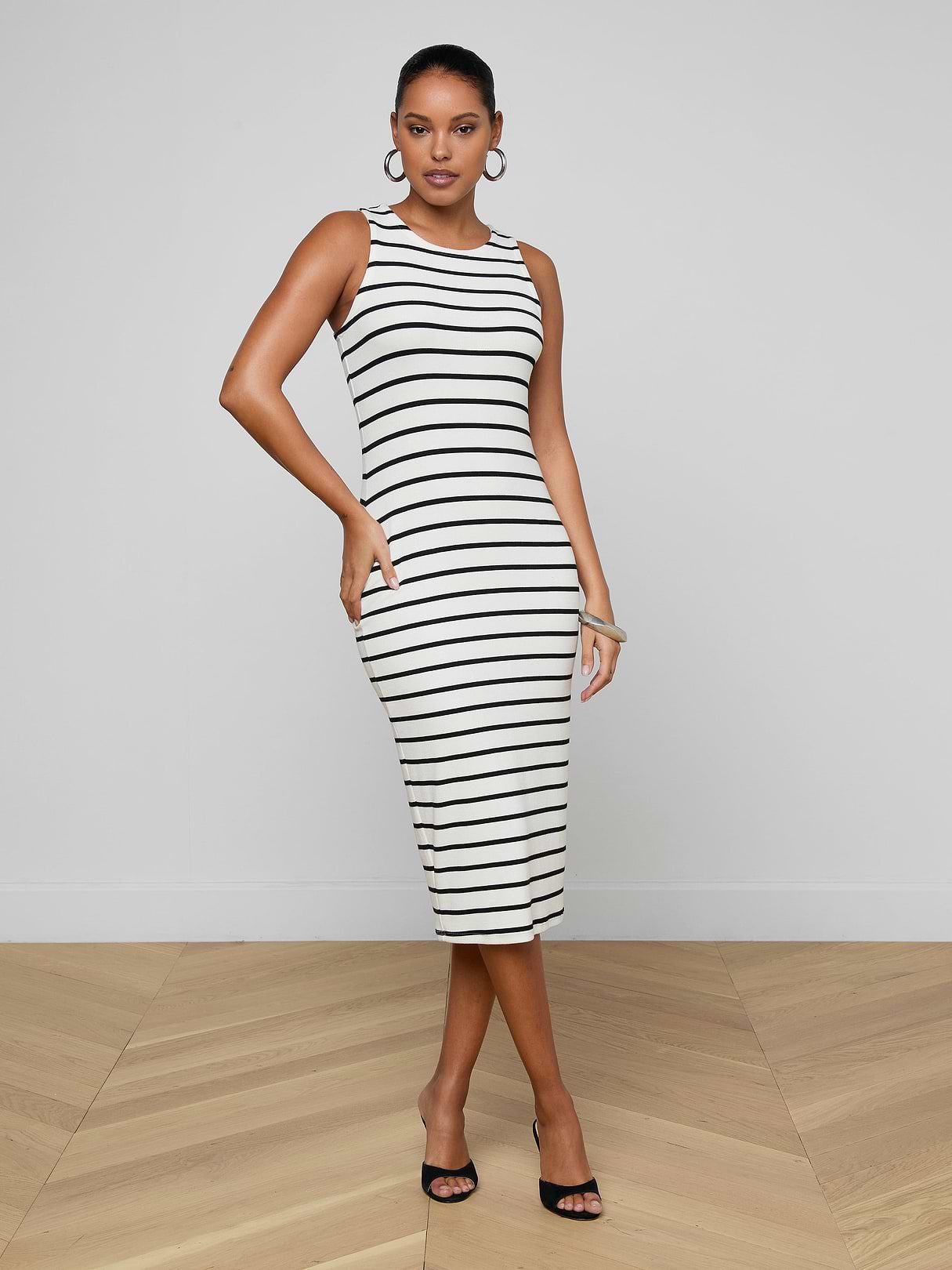 midi racer dress Only racer neck ribbed midi dress in charcoal