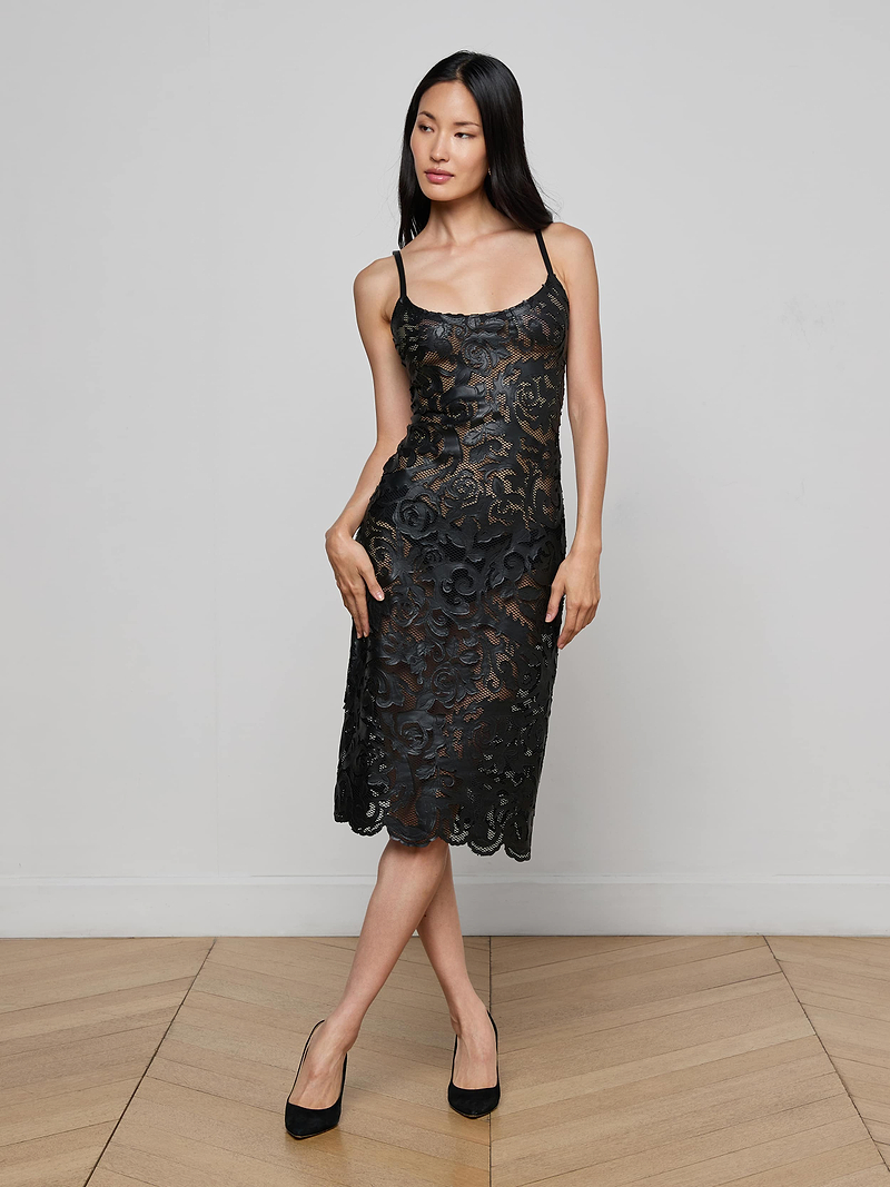 black lace agatha midi dress The Agatha Dress