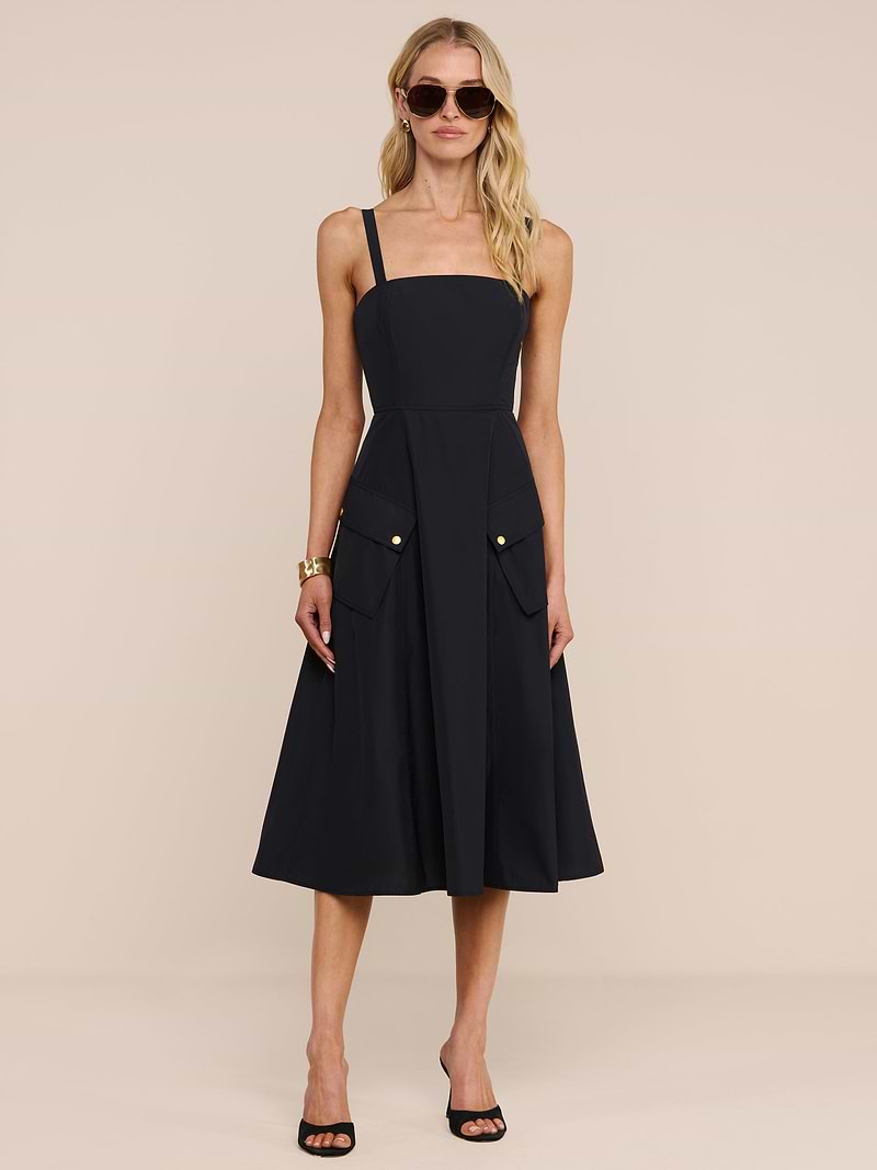 black midi cocktail dresses Lady Black Tie - Kennedy Midi Dress - Black