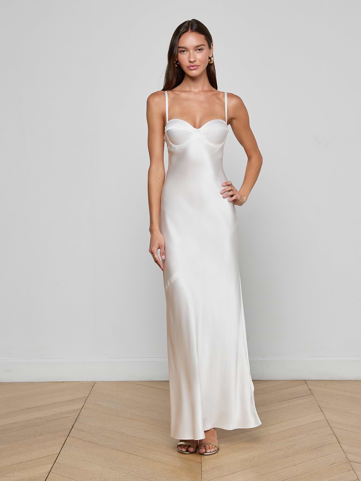 L'AGENCE Sayla Silk Gown In White
