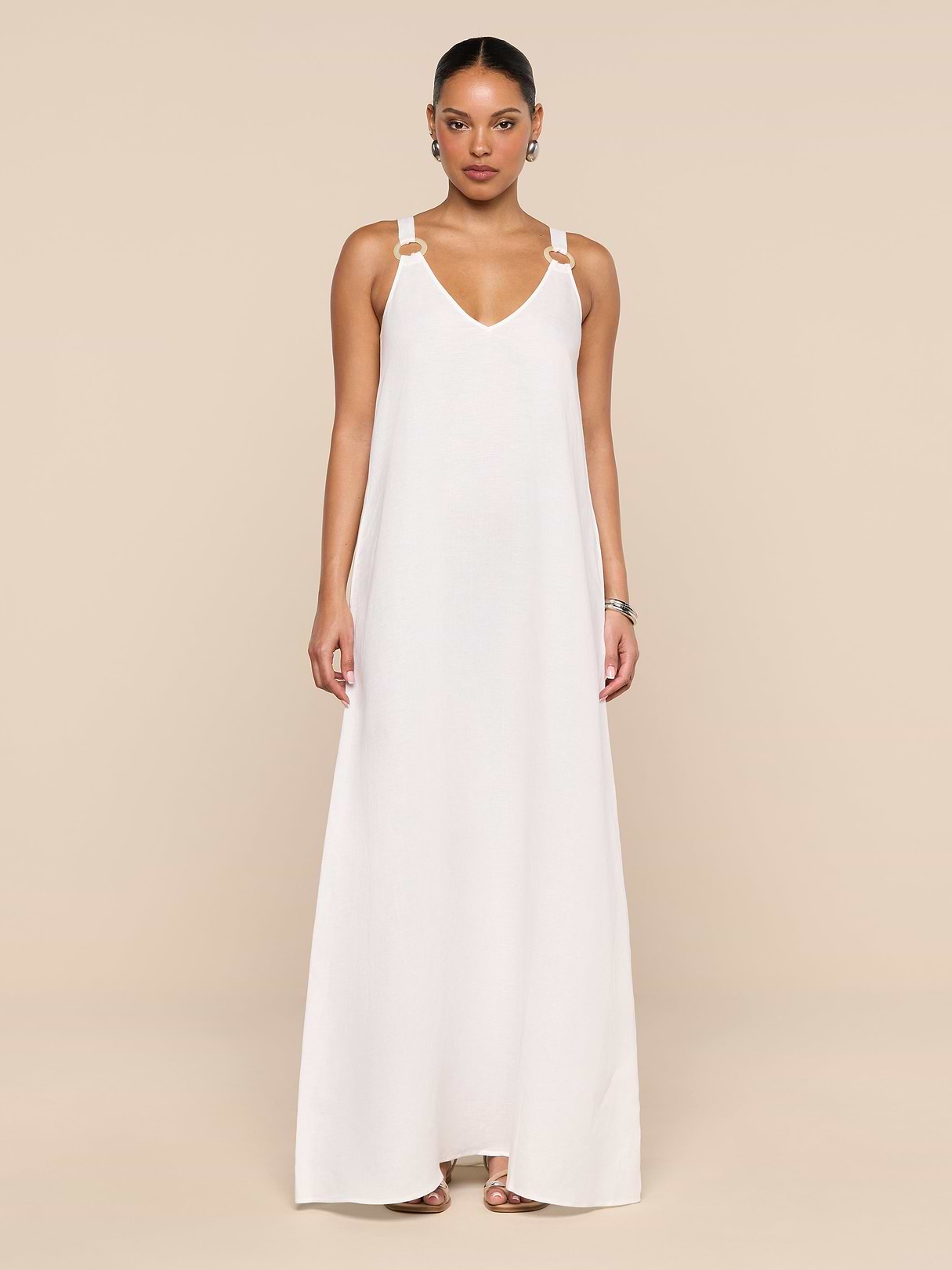 L'AGENCE Didi Maxi Dress In White
