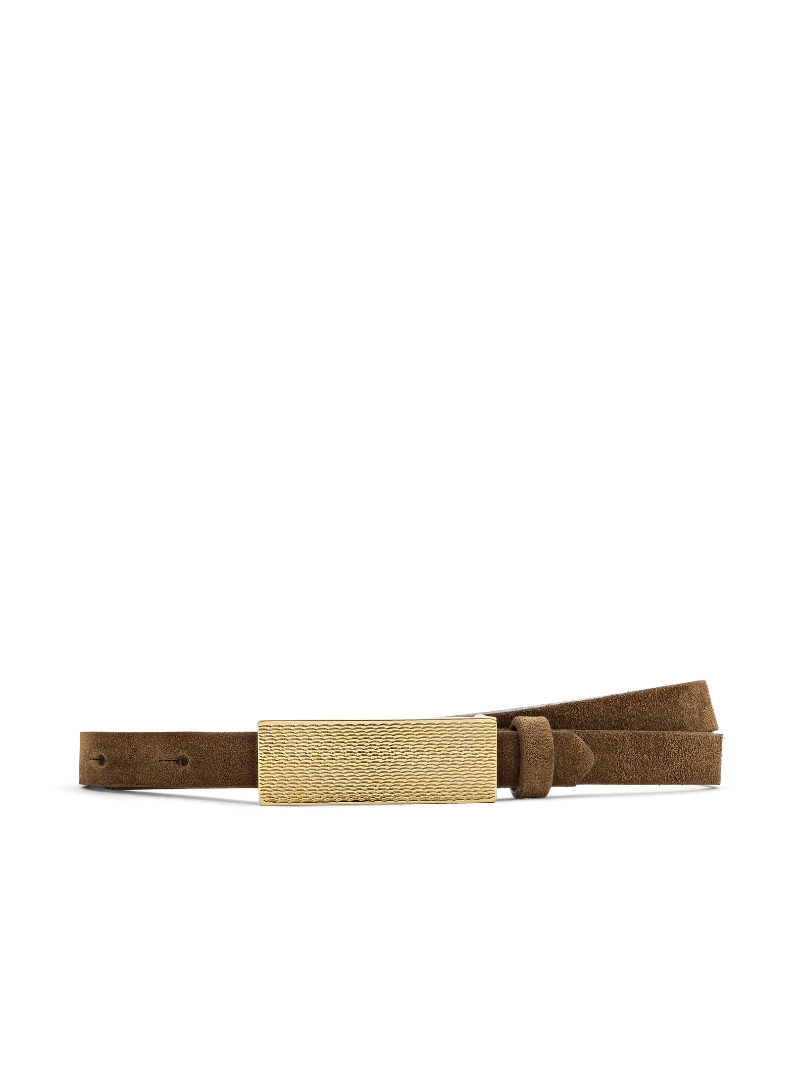 7175 Women\'s Logo Embossed Loop Casual Belt, Tan Suede Women main image 4