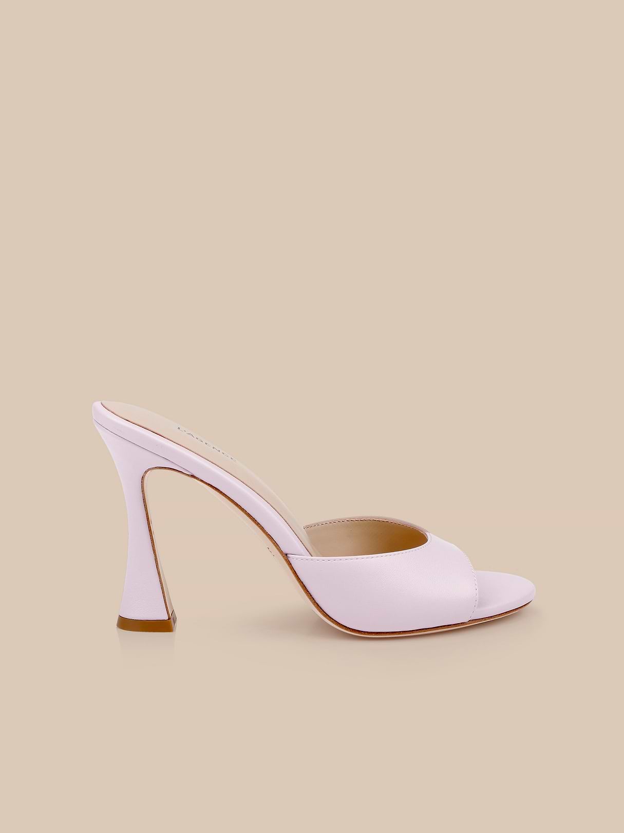 Avery Leather Open-Toe Mule in Ice Leather | L'AGENCE