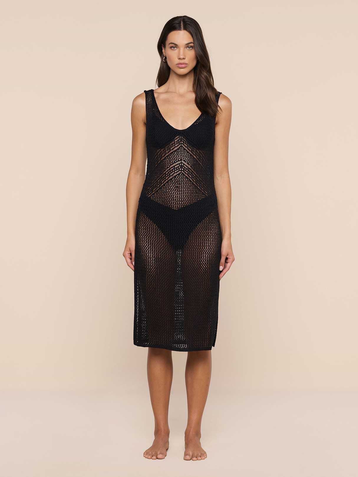 cover up dress crochet VENUS Cover-Up | White Featuring front buttons L'AGENCE Pallas Crochet Cover-Up Dress