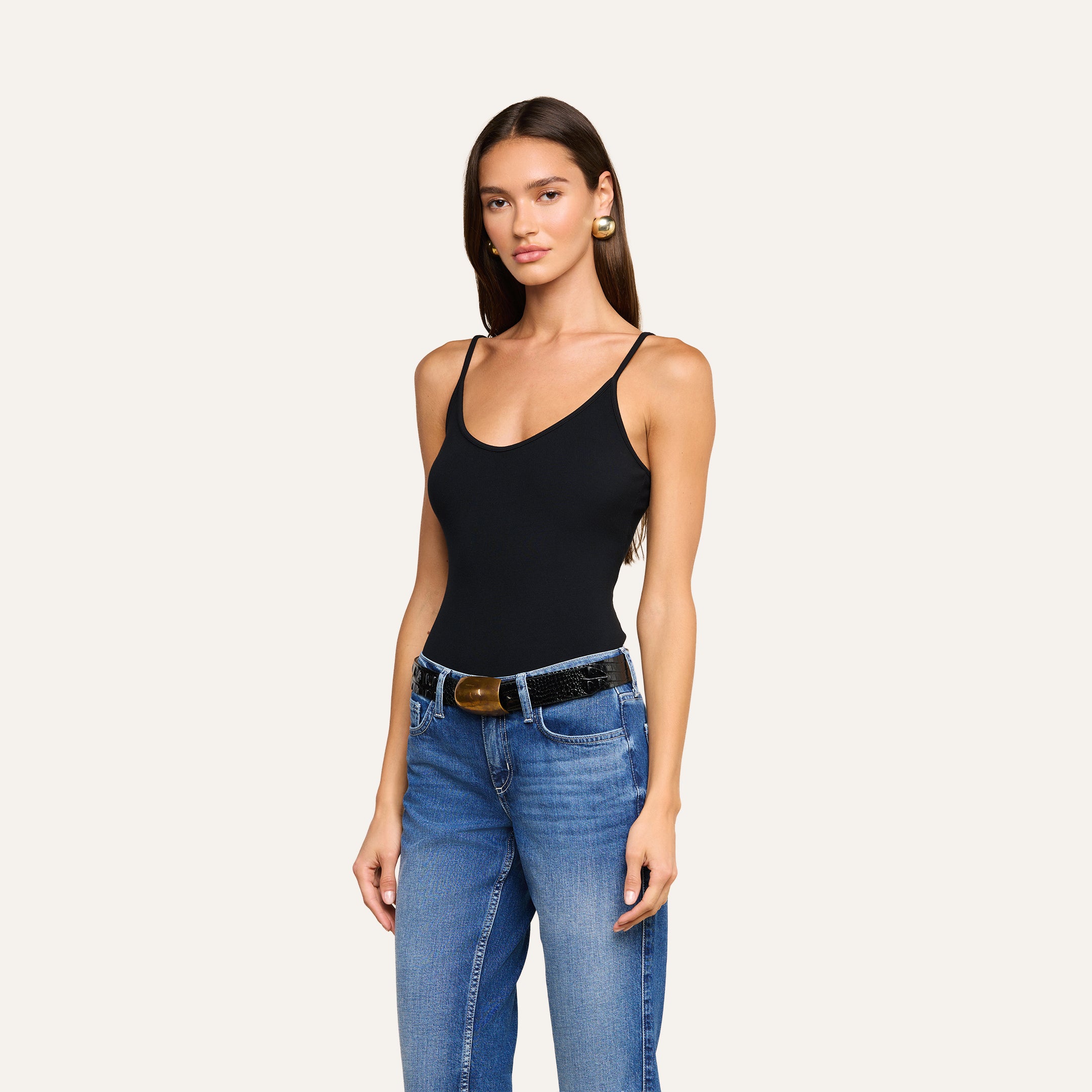 Lunara Camisole in Black | L'AGENCE