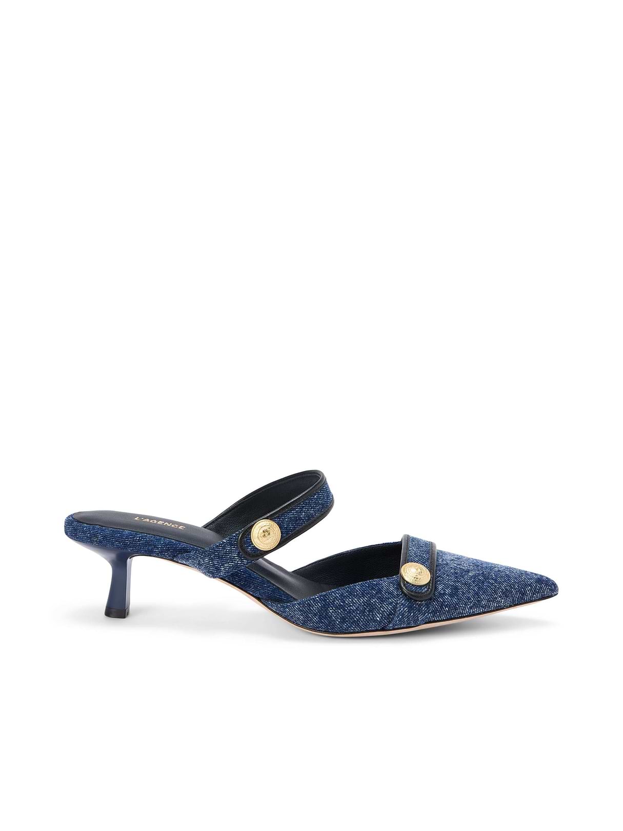 Gilliane Denim Mule in Dark Denim | L'AGENCE