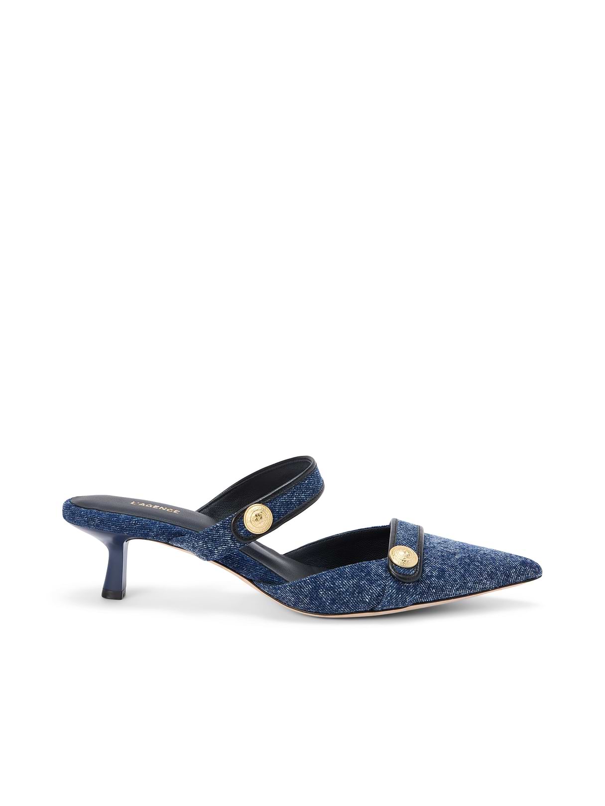 Gilliane Denim Mule in Dark Denim | L'AGENCE