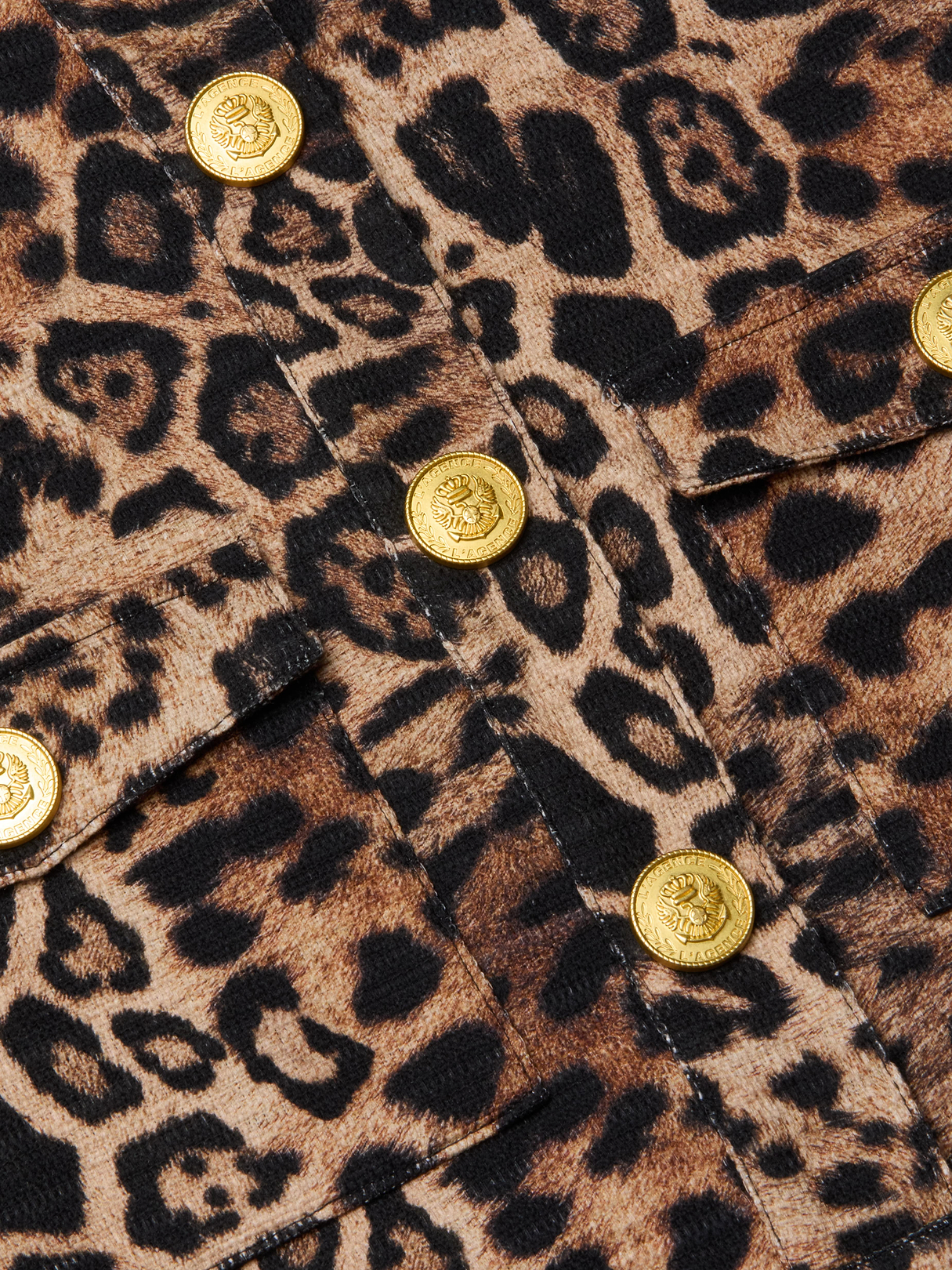 Nyx Cropped Jacket in Brown Multi Patch Leopard | L'AGENCE