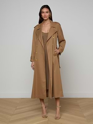Brinley Oversized Trench Coat in Dark Macchiato | L'AGENCE Brinley Oversized Trench Coat in Dark Macchiato | L'AGENCE