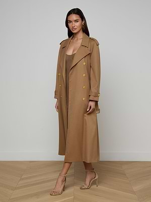 L'AGENCE Brinley Oversized Trench Coat In Dark Macchiato L'AGENCE Brinley Oversized Trench Coat In Dark Macchiato