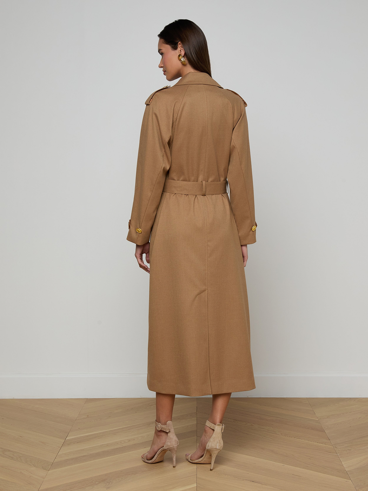 Brinley Oversized Trench Coat in Dark Macchiato | L'AGENCE