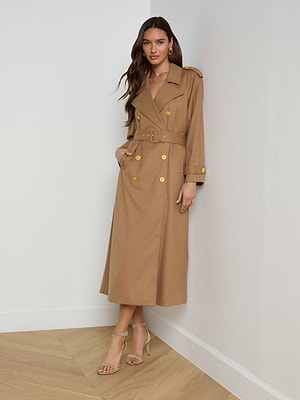 L'AGENCE Brinley Oversized Trench Coat In Dark Macchiato L'AGENCE Brinley Oversized Trench Coat In Dark Macchiato