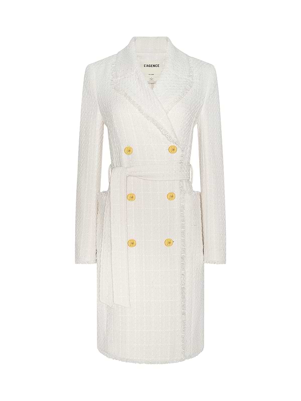 L'AGENCE Cooper Tweed Women Trench Coat L'AGENCE Cooper Tweed Women Trench Coat