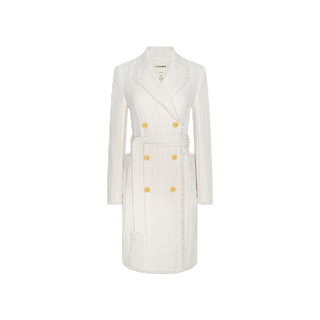 Cooper Tweed Trench Coat in Vintage White | L'AGENCE