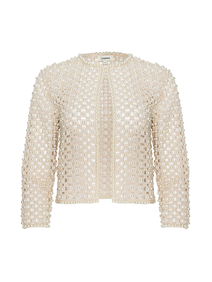 Pearl embellished jacket on a white background
