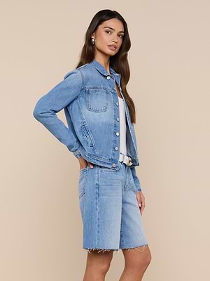 L'AGENCE Celine Jean Jacket In Bellflower L'AGENCE Celine Jean Jacket In Bellflower