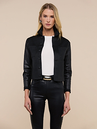 wax coated jean jacket L'AGENCE
