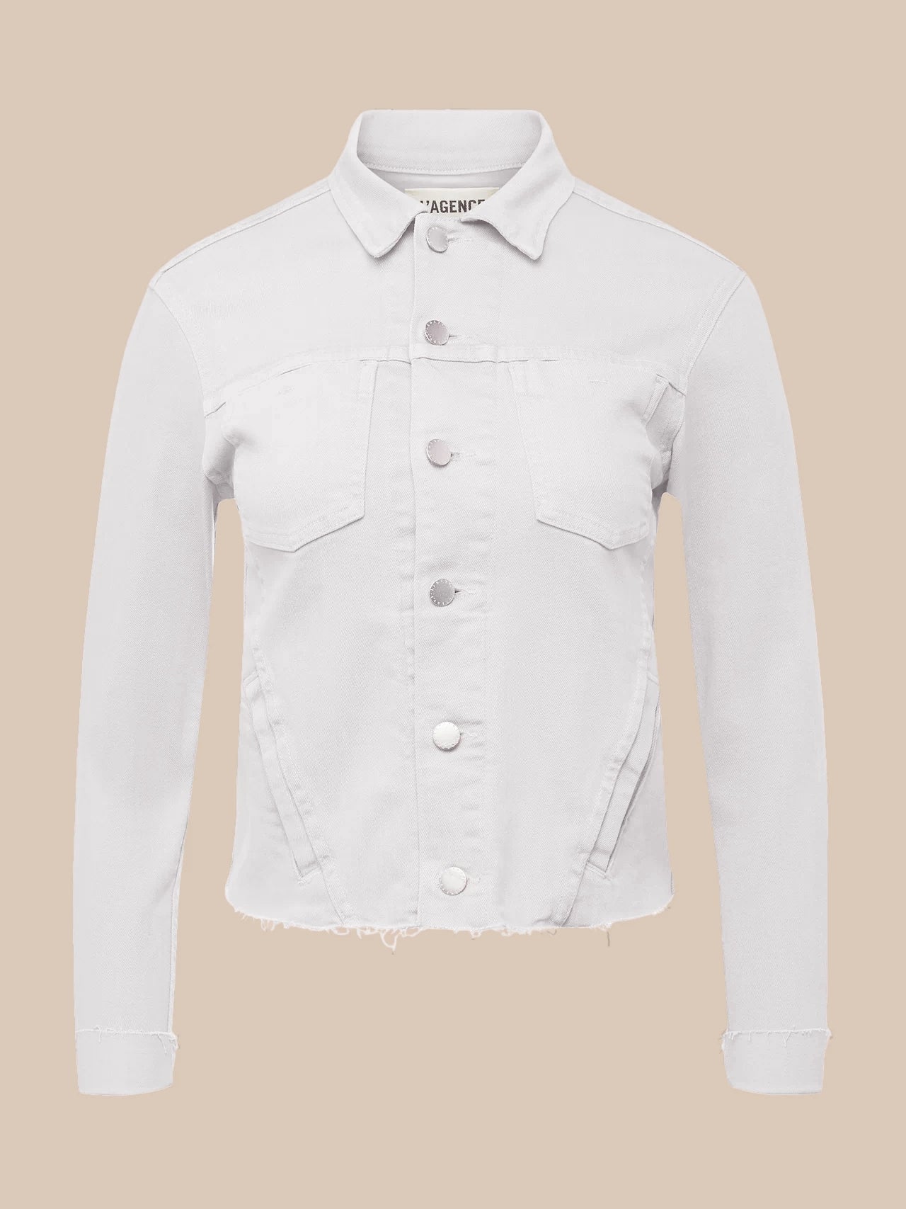 Tess Long Sleeve Tee in White Micro Modal | L'AGENCE