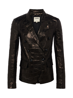 Kenzie Leather Blazer blazer L'AGENCE Sale   