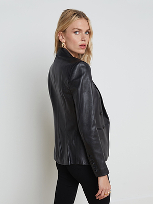 Kenzie Leather Blazer blazer L'AGENCE   