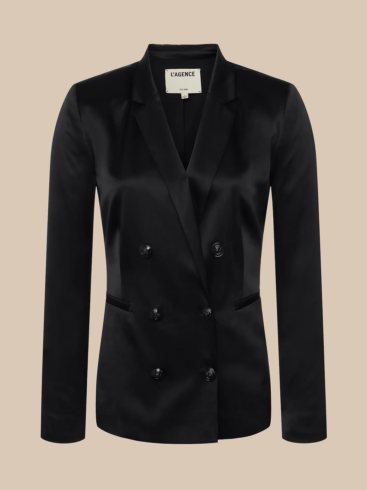 Colin Silk Charmeuse Blazer in Black | L'AGENCE