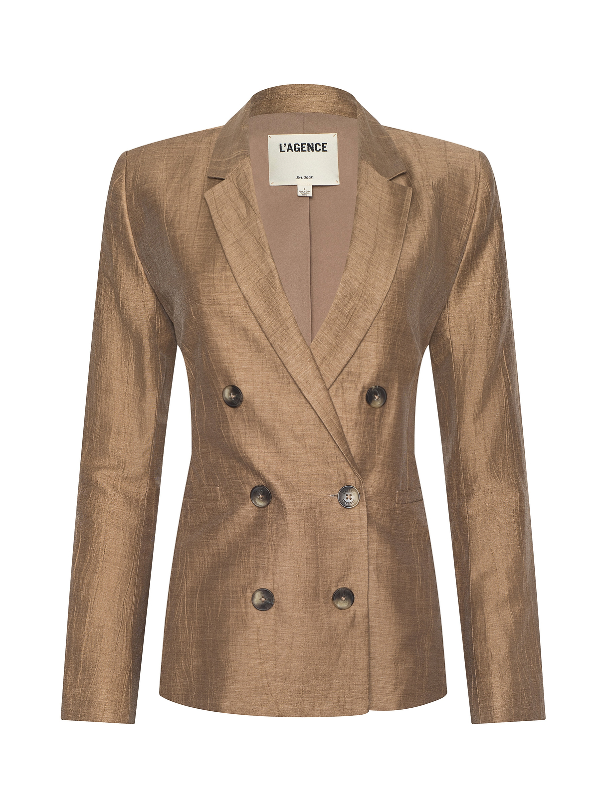 Colin Linen-Blend Blazer in Latte | L'AGENCE