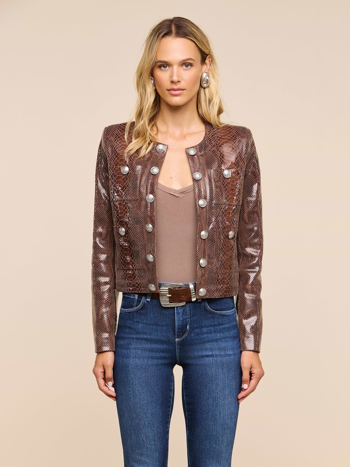 Jayde Coated Suede Jacket