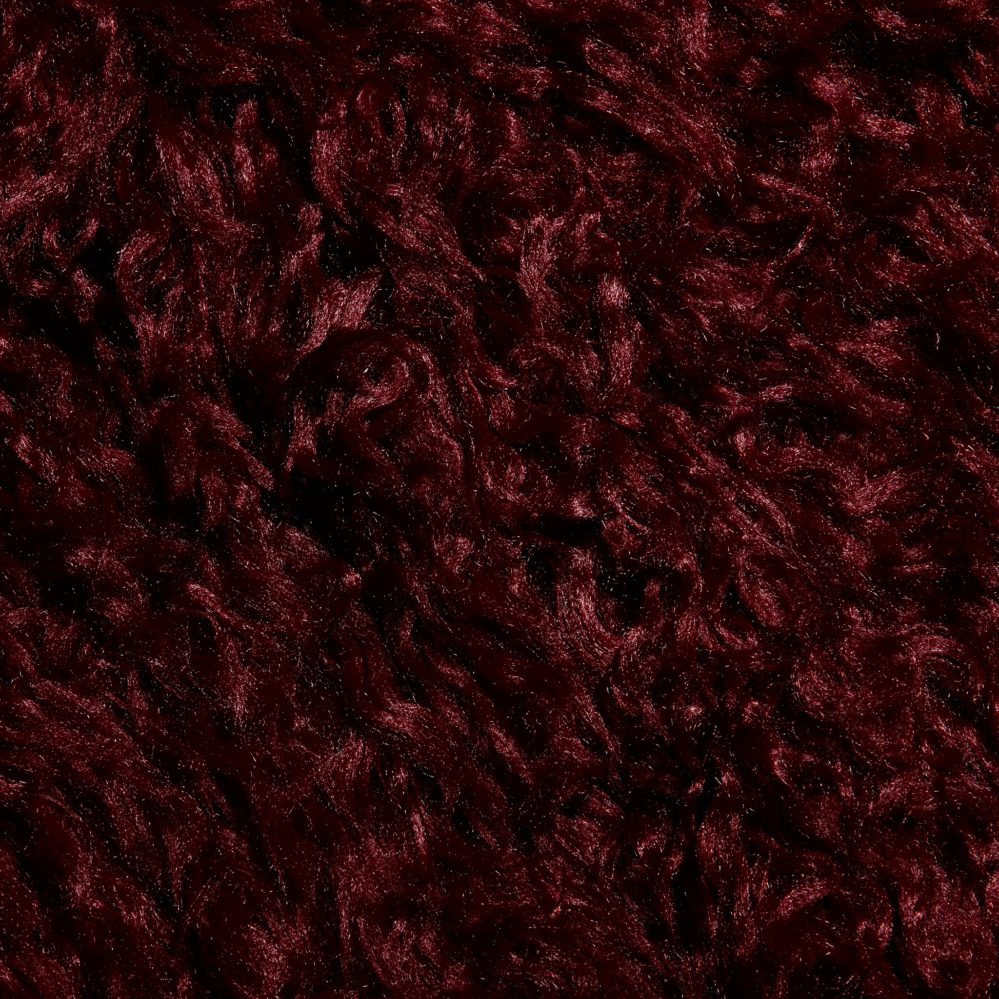 Deep burgundy shag faux fur texture of the Lizbeth Faux Fur Jacket.