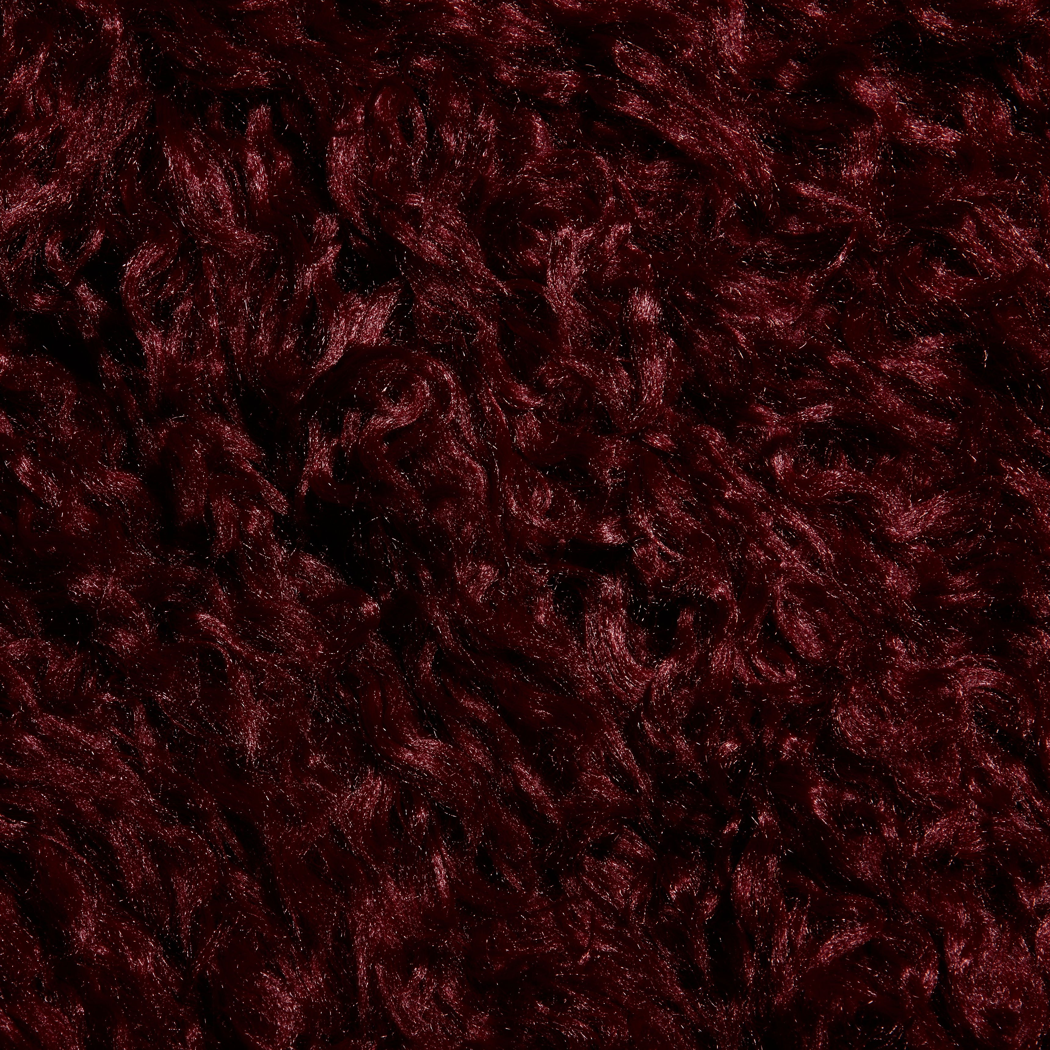 Deep burgundy shag faux fur texture of the Lizbeth Faux Fur Jacket.