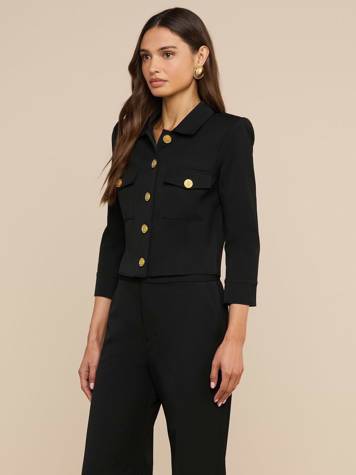 Jia Houndstooth Tweed Jacket in Dusty Jade Multi Houndstooth | L