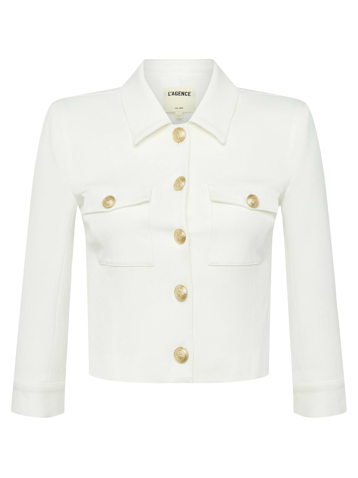 KUMI Kumi Cropped Jacket in White | L'AGENCE