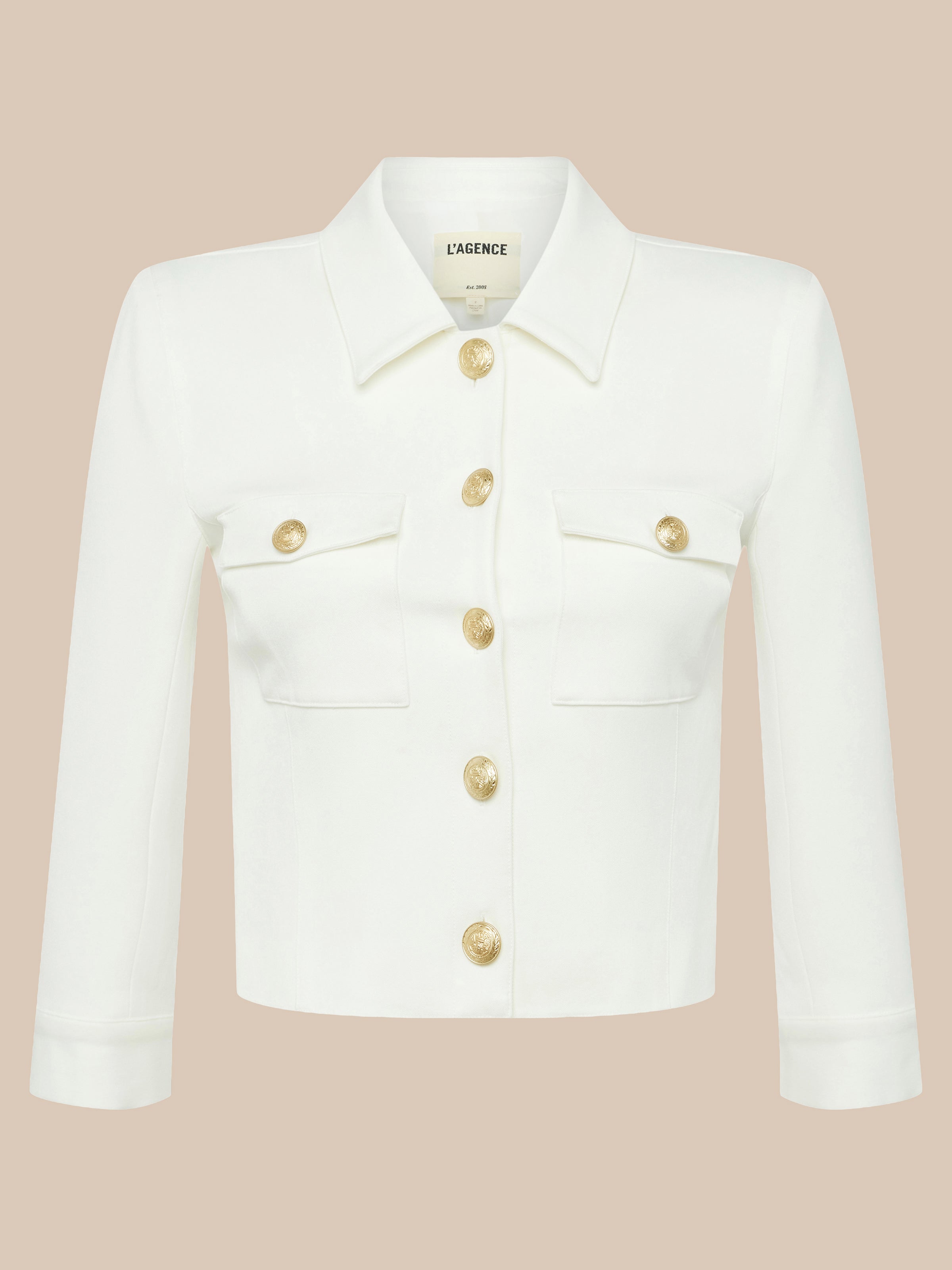 Kumi Cropped Jacket in White | L'AGENCE