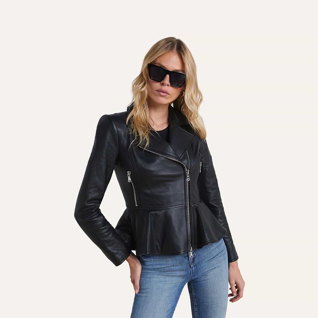 Lyric Leather Peplum Jacket