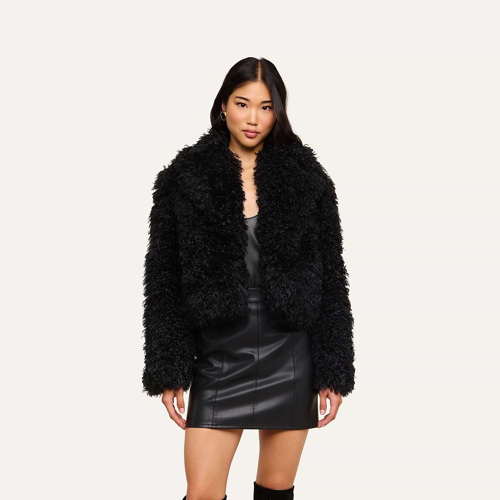 Aura Cropped Faux Fur Jacket