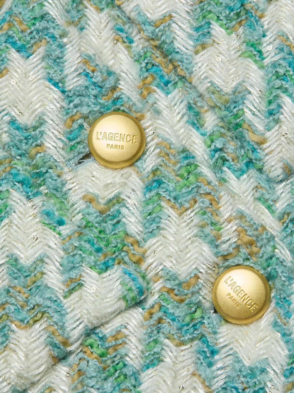 Jia Houndstooth Tweed Jacket in Dusty Jade Multi Houndstooth | L
