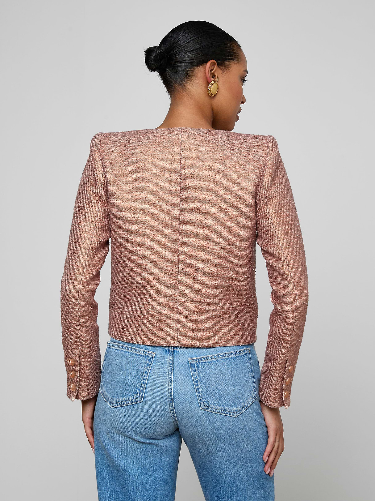 Zell Tweed Jacket in Light Auburn | L'AGENCE
