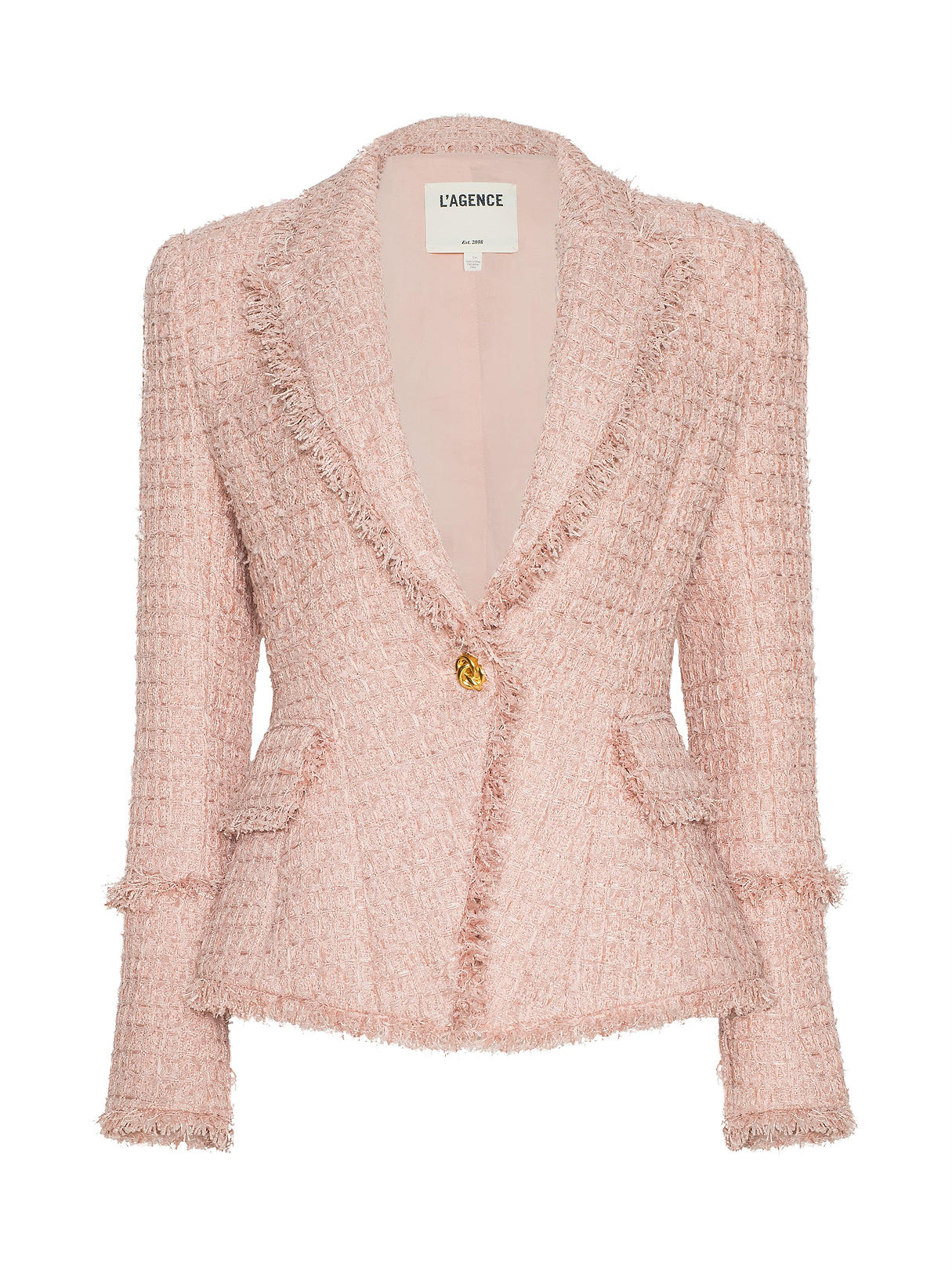Kaisley Tweed Blazer in Dusty Pink | L'AGENCE