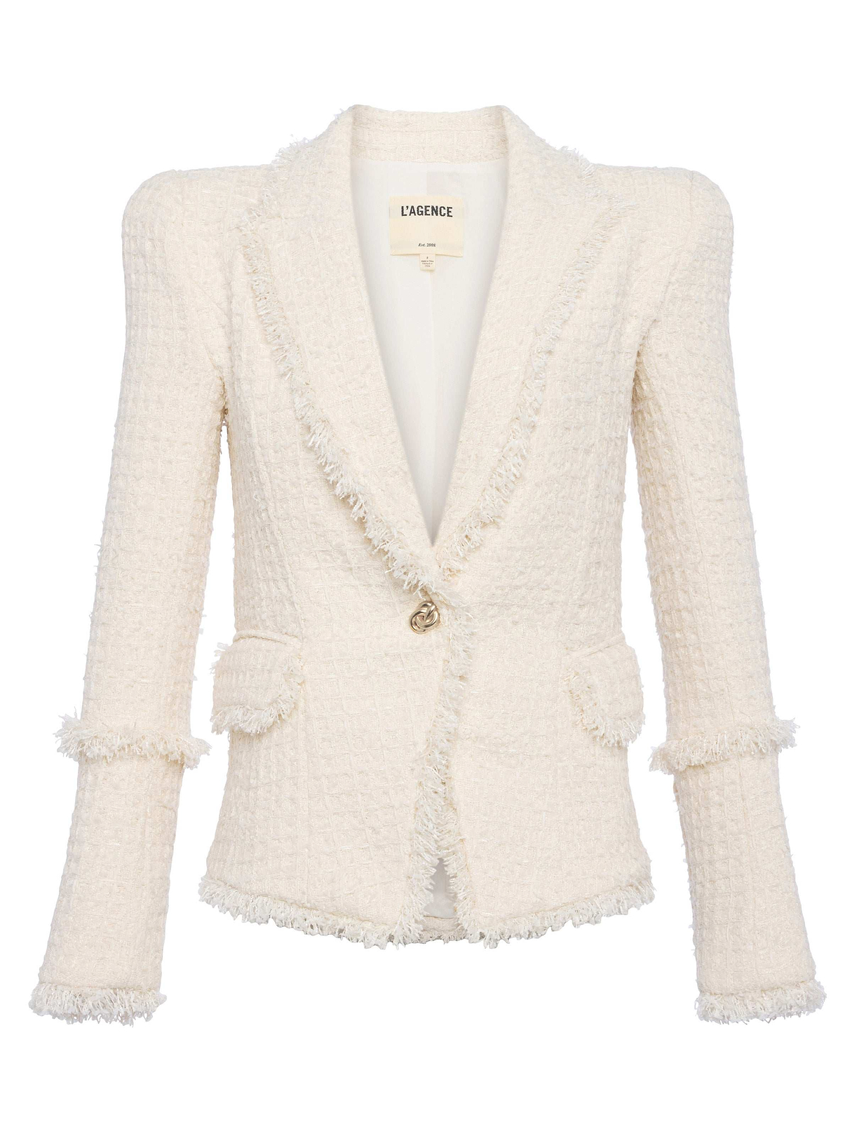 Kaisley Tweed Blazer in Vintage White | L'AGENCE