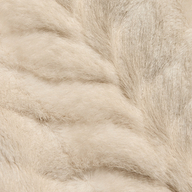 Close-up view of the soft, light beige faux fur texture from a 70s-inspired Toira Faux Fur Coat.