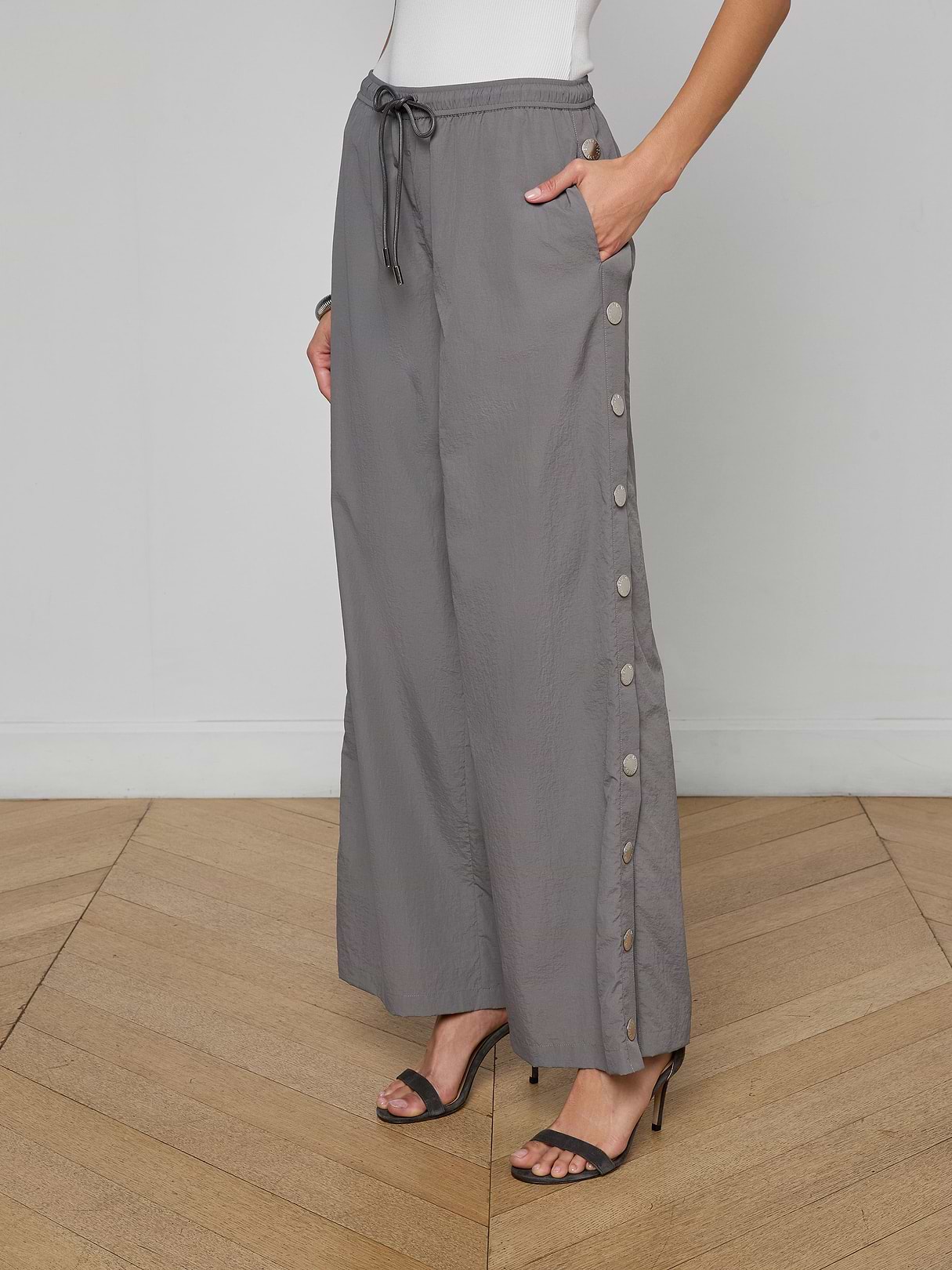 Valkyrie Snap Pant in Medium Grey | L'AGENCE