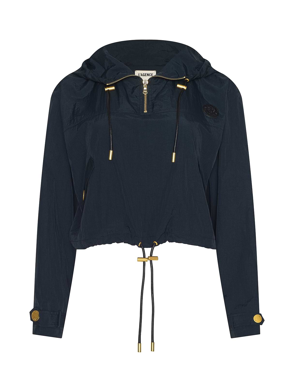 Bronwyn Cropped Windbreaker in Black | L'AGENCE