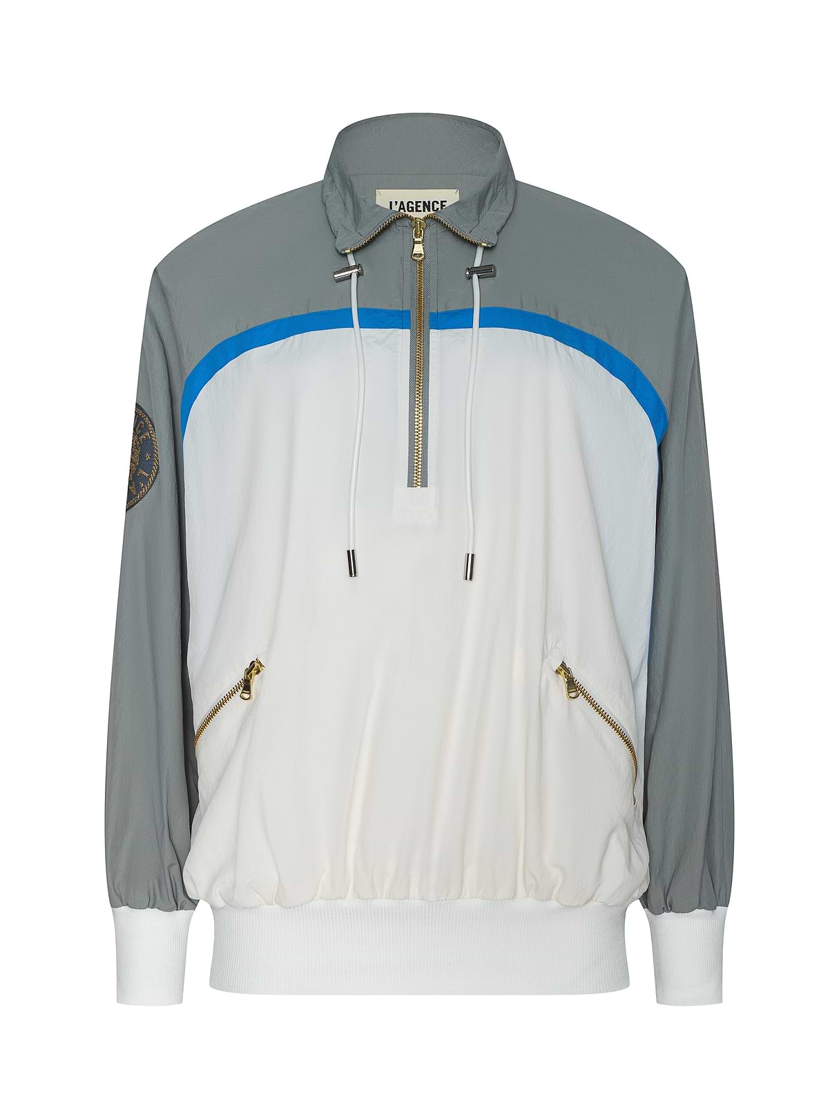 Aurelia Windbreaker in Light Grey/Regatta Blue/Ivory | L'AGENCE