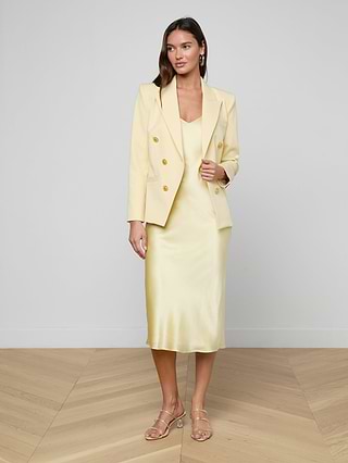 L'AGENCE Kyomi Double Breasted Blazer in Lemon