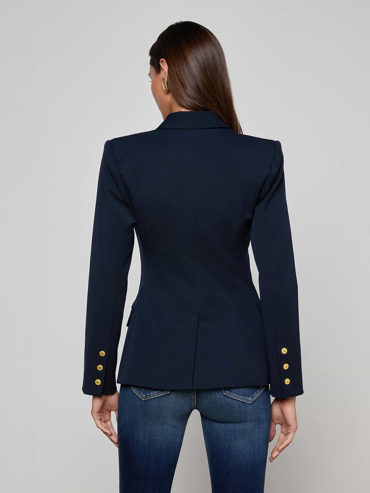 Kyomi Double-Breasted Blazer in Midnight | L'AGENCE