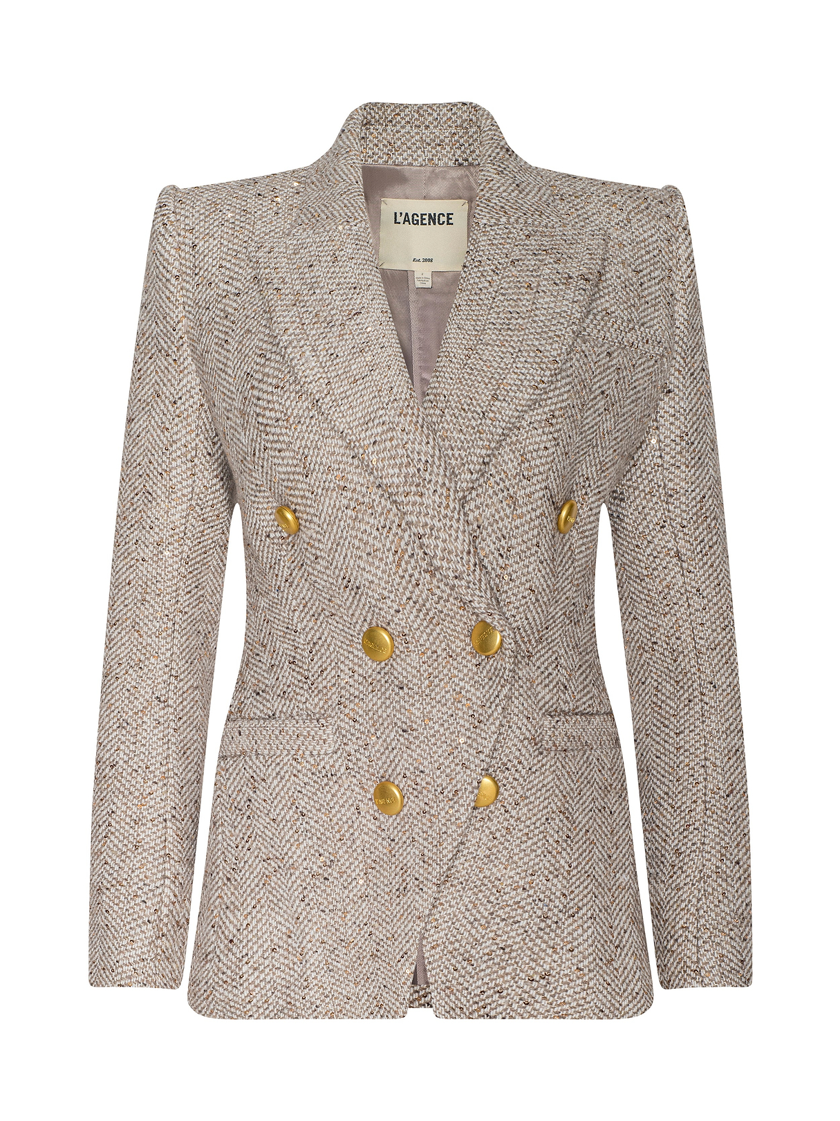 Kyomi Tweed Blazer in Neutral Multi Tweed | L'AGENCE